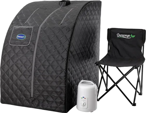 Miniatura 12 de Durasage - Sauna de vapor personal portátil para el hogar – Tienda de spa plegable para todo el cuerpo con generador de vapor de 800 W, temporizador