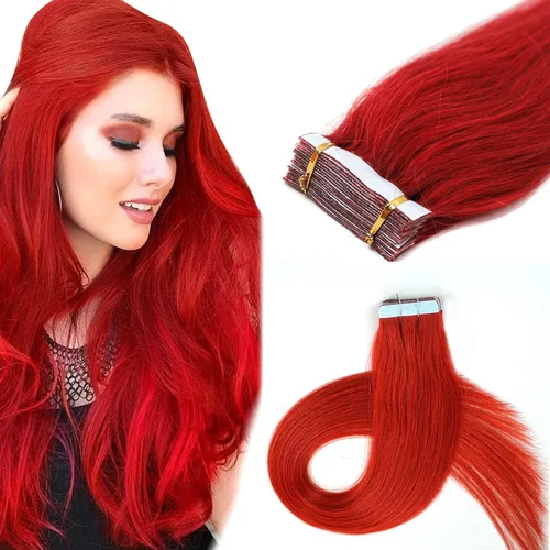 Miniatura 67 de Extensiones de cabello humano Remy con cinta adhesiva sin costuras (16 pulgadas, 10 unidades, rubio ceniza)