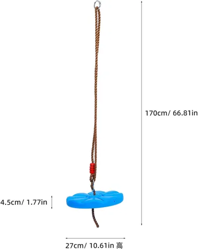 Miniatura 2 de Columpio colgante de pétalos octogonales para jardín al aire libre, asiento de disco de plástico para patio trasero, columpio de equilibrio grueso