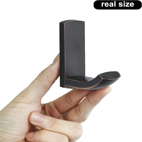 Miniatura 3 de WINCASE Ganchos de bronce para toallas de baño, paquete de 2 ganchos para ropa de baño, ganchos de latón macizo aceitado en la cocina montados