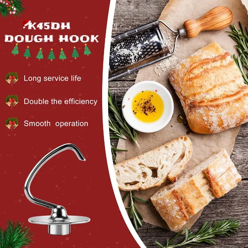 Miniatura 5 de Accesorios de mezclador de cocina de acero inoxidable K45DH recubierto de gancho de masa y accesorios mezcladores de cocina K45b batidor plano