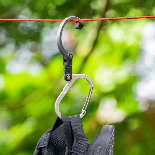 Miniatura 7 de GEAR AID HEROCLIP Mosquetón giratorio de 360° y gancho (mediano) para camping, mochila, maletas y organización de garaje Verde bosque