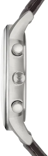 Miniatura 4 de Emporio Armani Reloj de vestir de acero inoxidable para hombre con movimiento de cuarzo, Cronógrafo de cuero plateado y marrón, Movimiento de cuarzo