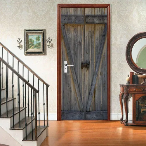 Miniatura 38 de Calcomanías 3D para puerta, murales para despegar y pegar, cocodrilo negro, calcomanías de pared, autoadhesivas, extraíbles, impermeables, de PVC