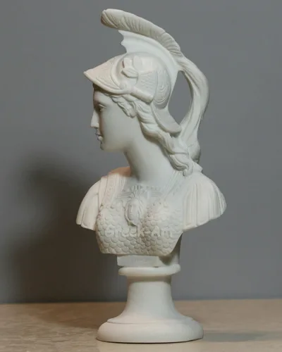 Miniatura 2 de greekartshop Generic Athene Goddess of Wisdom Athena Minerva - Escultura de estatua de mármol fundido con busto de 9.84 pulgadas