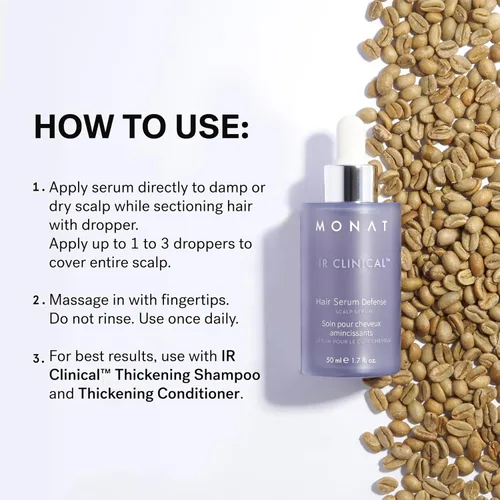 Miniatura 7 de MONAT IR Clinical Serum para cuero cabelludo, contra adelgazamiento del cabello, nutre, reduce quiebre, aumenta densidad capilar, apoya cabello más