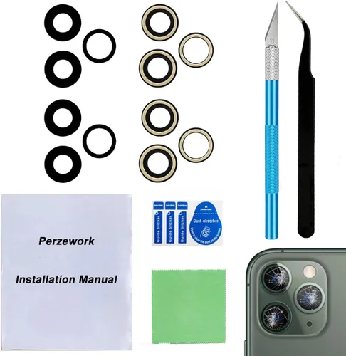 Miniatura 17 de 2 Unidades OEM trasera lente de la cámara trasera reemplazo de cristal para iPhone 13 y iPhone 13 Mini con adhesivo preinstalado y kit de iPhone 13