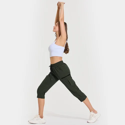 Miniatura 6 de ChinFun Pantalones capri de senderismo para mujer, de secado rápido, resistentes al agua, UPF 50+