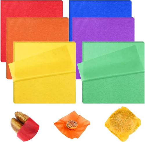 Miniatura 14 de Estune 240 hojas de papel para delicatessen de 12 x 12 pulgadas, hojas de papel sándwich de cera seca, a prueba de aceite, para cestas de alimentos