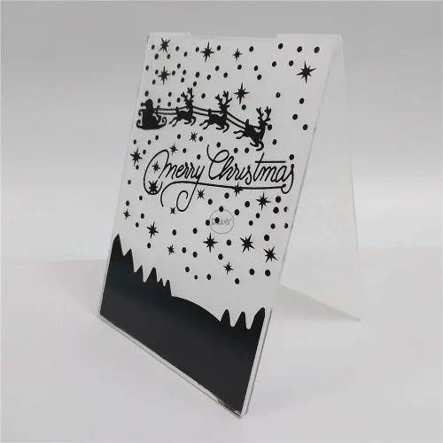 Miniatura 4 de DzIxY Carpetas de plástico en relieve de Feliz Navidad para suministros de fabricación de tarjetas, plantillas de papel 3D para álbumes de recortes