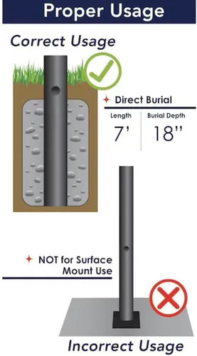 Miniatura 5 de Solus Poste de lámpara de entierro directo de 7 pies, poste de luz de aluminio para exteriores con brazo cruzado decorativo, sensor de atardecer a