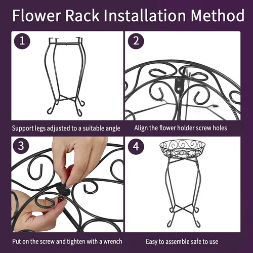 Miniatura 5 de Yimobra Soporte alto para plantas para interiores y exteriores, soporte de metal para plantas de flores de 200 libras, soporte de hierro resistente