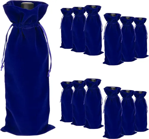 Miniatura 8 de TopTie 12 bolsas de terciopelo para botella de vino de 25.4 fl oz, bolsas de cordón de 6.3 x 15 pulgadas, accesorios de fiesta de boda