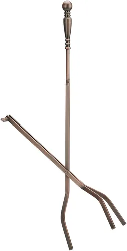 Miniatura 4 de UniFlame, Juego de herramientas para chimenea de bronce veneciano de 5 piezas con asas de bola Ball Handles