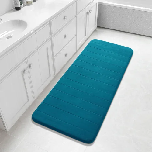 Miniatura 19 de Yimobra Tapete de baño de espuma viscoelástica, súper suave, absorbente, antideslizante, de secado rápido, lavable a máquina, tapete para bañera