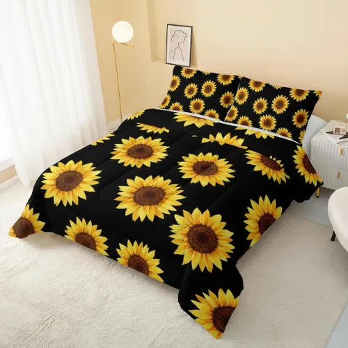 Miniatura 25 de QOOMO Juego de edredón de 3 piezas con diseño de mariposa de dibujos animados, tamaño individual, bonito juego de ropa de cama con lazo