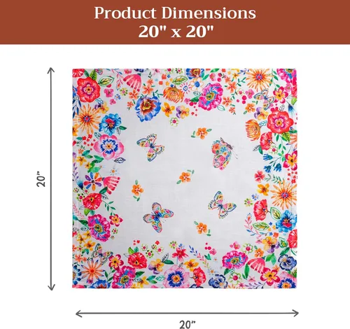 Miniatura 7 de Maison d' Hermine Happy Florals - Juego de 4 servilletas 100% algodón suave y cómodo perfectas para cenas familiares, bodas, fiestas de cóctel, 063