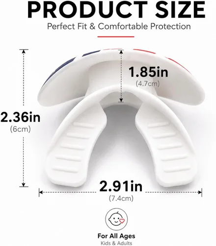 Miniatura 3 de Protector bucal de fútbol americano con correa, protector bucal transpirable para jóvenes y adultos, protector de dientes y labios