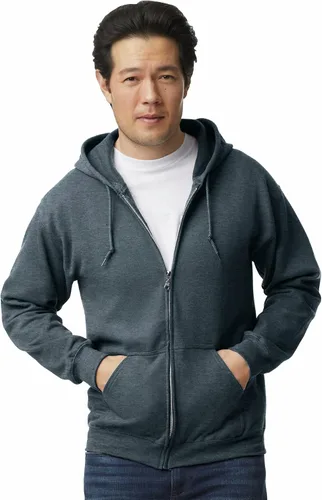 Gildan Sudadera con capucha y cremallera completa para hombre