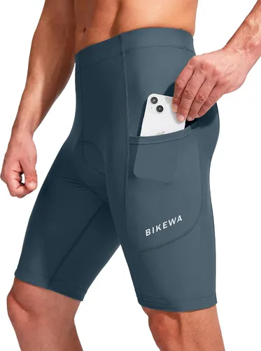 Miniatura 2 de Bikewa Pantalones cortos de ciclismo para hombre, acolchados en 3D, ciclismo de carretera, montaña, ciclismo, ciclismo, ciclismo UPF 50+, bolsillos