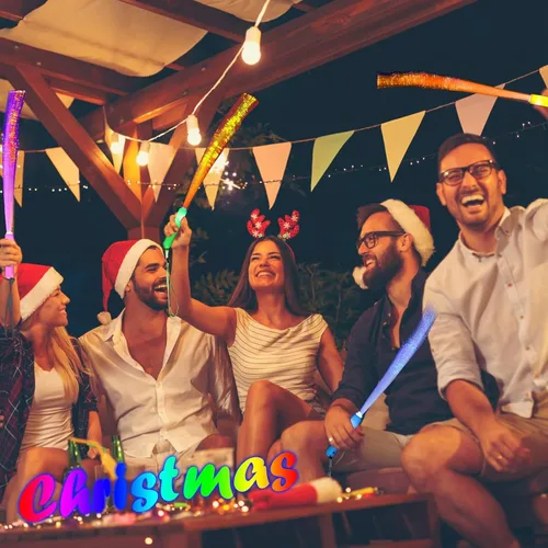 Miniatura 7 de BouQuw Glow Sticks Mardi Gras, suministros de fiesta que brillan en la oscuridad, 3 modelos de palos intermitentes, varitas de fibra óptica, palos