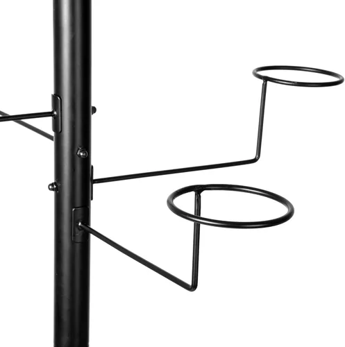 Miniatura 7 de MyGift Moderno organizador independiente para sombreros, soporte de exhibición de sombrero de vaquero giratorio de 360 grados con 20 ganchos Negro