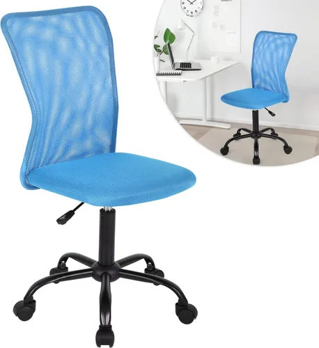 Miniatura 13 de BLKMTY Silla ergonómica blanca moderna, Silla de oficina de malla, sillas de escritorio para computadora sin brazos, altura ajustable, soporte Blanco