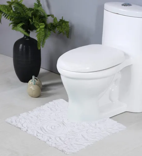Miniatura 120 de Home Weavers Bell Flower Collection - Tapetes de baño copetudos 100 % algodón, extrasuaves y absorbentes, antideslizantes, lavables a máquina, lino