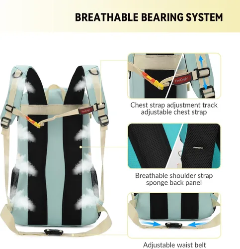 Miniatura 3 de Bseash 40L Mochila impermeable de senderismo y camping con funda para lluvia, mochila de deporte al aire libre para viajes, mochila de día