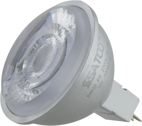 Miniatura 2 de Satco S8635 - Bombilla LED MR16 de 8 W con respaldo plateado, base GU 5.3, regulable, haz de 15 grados, 2700 K