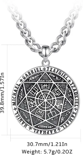 Miniatura 172 de CELESTIA Medallas de plata de ley 925 San Miguel/San Cristóbal/San Benito/San Gabriel/Virgen María/Jesús/Caravaca/Metatrón/Sello de los Siete