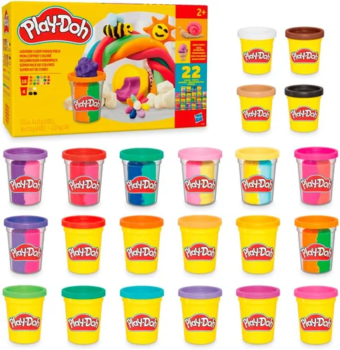 Play-Doh - Paquete de 22 colores Ultimate, colores surtidos a granel, latas de 2 y 4 onzas de compuesto de modelado, actividades de arte y