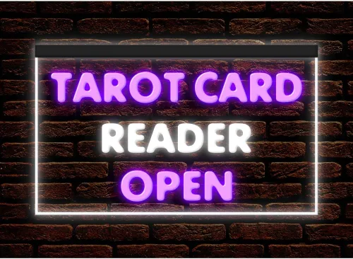 Miniatura 21 de 180087 Lector de cartas de tarot psíquico abierto tienda decoración ventana pantalla LED luz neón letrero (12 x 8 pulgadas, verde)