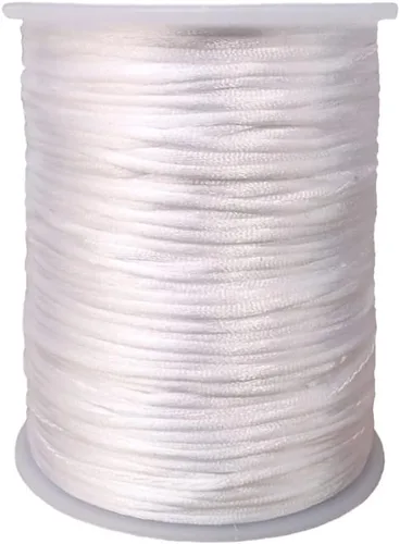 Miniatura 58 de 2.0mm Hilo de Cordón de Seda de Nylon para Cuentas de Macramé, Pulseras, Nudos Chinos, Collares, Joyería 109 Yardas (Verde Oscuro)