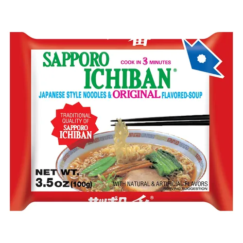 Miniatura 2 de adhesivos Nuevos [SAPPORO ICHIBAN] Fideos Ramen, Sabor Salsa de Soja Original, Fideos Instantáneos Japoneses de Probada Calidad N.º 1 (3.5 Oz)