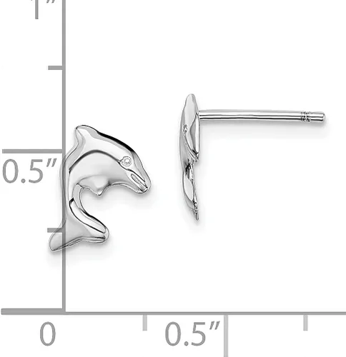 Miniatura 4 de Aretes náuticos de plata de ley 925 con diseño de delfín marino y peces marinos, para la playa, animales y la vida animal fina para mujeres, regalos