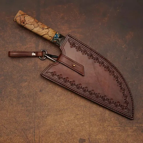 Miniatura 5 de Cuchillo de cocina chino de acero Skd11 forjado, cortador de mano profesional de 8.5 pulgadas, picador afilado de alta dureza, para carne y verduras