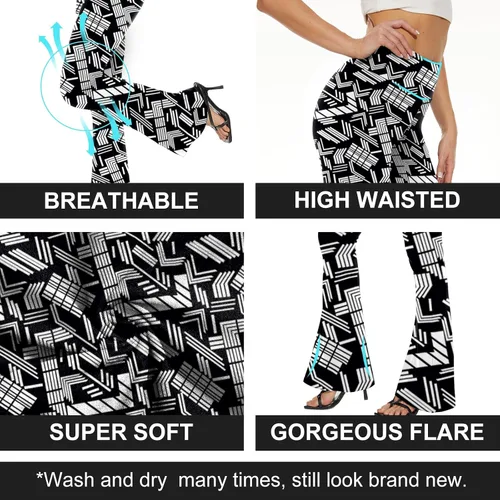 Miniatura 98 de TNNZEET Leggings acampanados negros para mujer, pantalones de yoga cruzados con bolsillos, corte de bota, leggings acampanados
