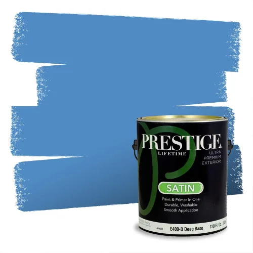 Miniatura 423 de Pintura Exterior + imprimación PRESTIGE, todo-en-uno, 1 galón, acabado mate, color comparable al Valspar* Royal Gray* VS151-Gris real