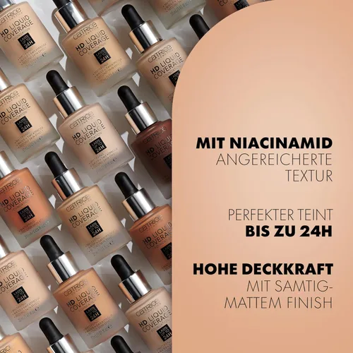 Miniatura 4 de Catrice Base de cobertura líquida HD, impecable, de alta cobertura, vegana y libre de crueldad (002 beige porcelana)