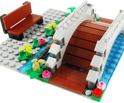 Miniatura 7 de BAENRCY Arch Bridge - Bloques de construcción para estanque, accesorios de fuente, juego de calles, kit de ladrillos de construcción, juego de Grande
