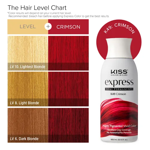 Miniatura 6 de Kiss Express - Kit completo de tinte semipermanente para el cabello, tinte vívido y altamente pigmentado para cabello vibrante, fórmula suave