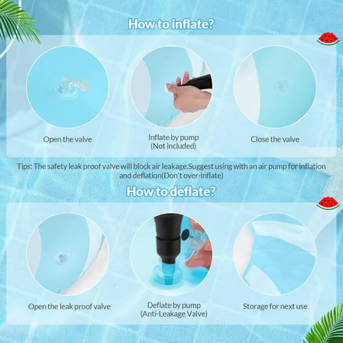 Miniatura 3 de Bestrip Pool Floats Adult Size for Kids Age 8-12 Adults Inflatable Floats Swimming Ring Toys Beach Pool Party Lake Use