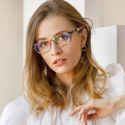 Miniatura 5 de Lentes de lectura para mujer, estampado de patrón con bloqueo de luz azul, elegantes lentes para lectura de computadora