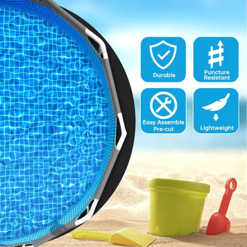 Miniatura 3 de Almohadilla redonda de revestimiento de piscina de 15 pies, almohadillas precortadas para piscina sobre el suelo, prolonga la vida útil