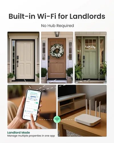 Miniatura 6 de DESLOC Smart Lock K120, cerradura de puerta delantera sin llave de huellas dactilares, cerrojo electrónico WiFi, batería de iones de litio de 16