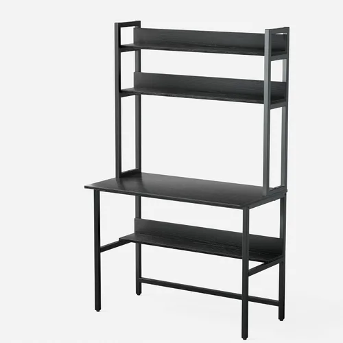 Miniatura 7 de Aquzee Escritorio para computadora con gabinete, escritorio de 40 pulgadas de ancho x 19.6 pulgadas de profundidad con estantes, escritorio alto