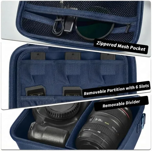 Miniatura 3 de Funda para cámara Canon Eos Rebel T7/R50/R100 Mark II/R50V/R10/R5/R6/R8 Mark IV/SL3 DSLR SLR, bolsa de transporte de cámara sin espejo para lente