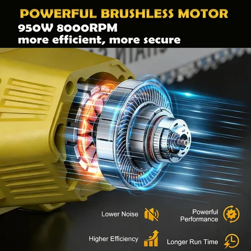 Miniatura 4 de Mini motosierra inalámbrica de 8 y 10 pulgadas, compatible con batería Dewalt de 20 V MAX, motosierras eléctricas sin escobillas para cortar madera