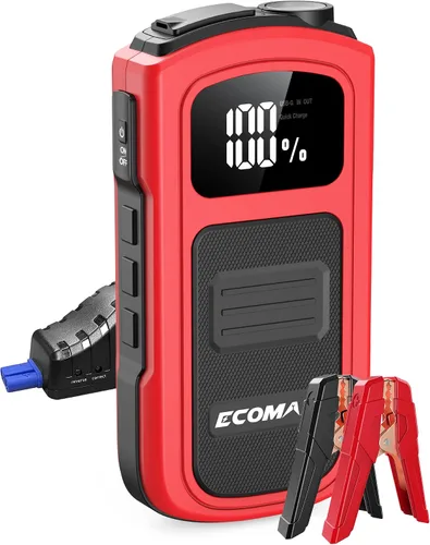 ECOMAX ECA80 - Arrancador de batería de automóvil, 1500 A pico 15000 mAh portátil para arrancador de coche (7L Gas/5L Diesel) con carga rápida